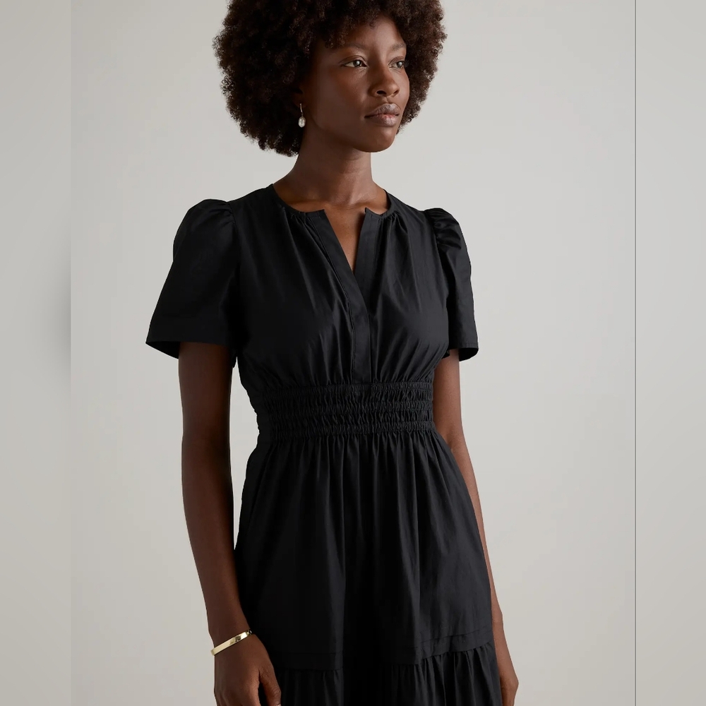 NWT: Quince 100% Organic Cotton Tiered Maxi Dress in Black - Picture 4 of 12